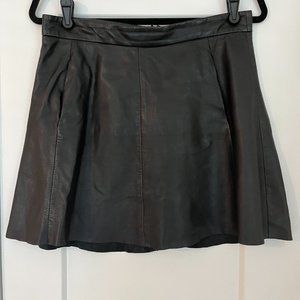 Veda Circle Leather Mini Skirt